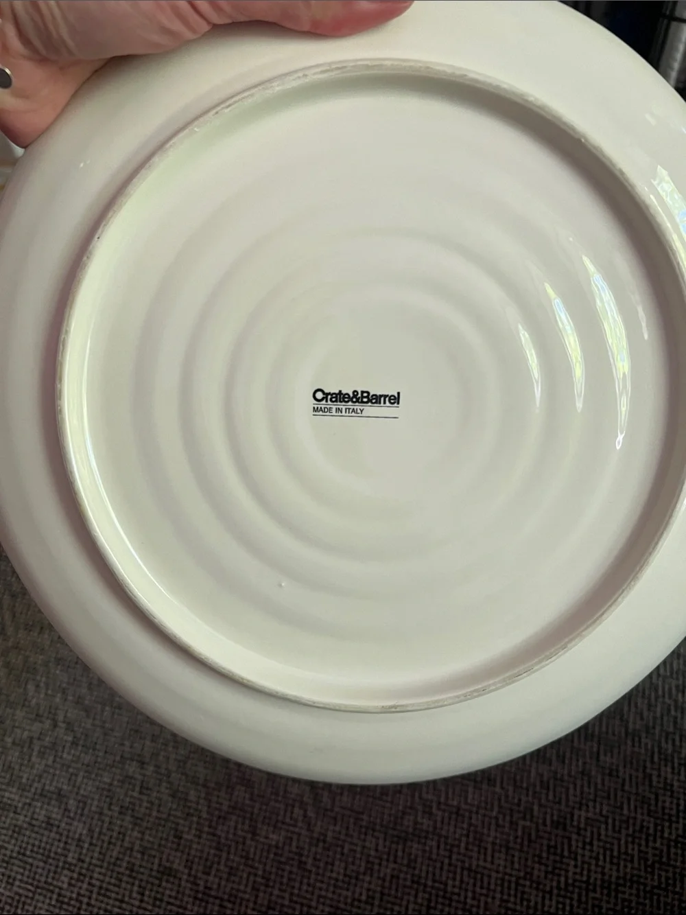2 Crate & Barrel Como Dinner Plate Aqua Blue Italy Earthenware Discontinued